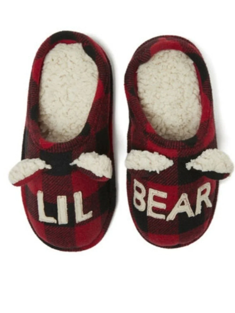 Dearfoams Lil' Bear Buffalo Check Clog Slippers